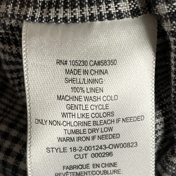 Current/Elliott Dassen Side Stripe Linen Bomber Jacket Charles Plaid SZ 3 Large - Picture 6 of 10